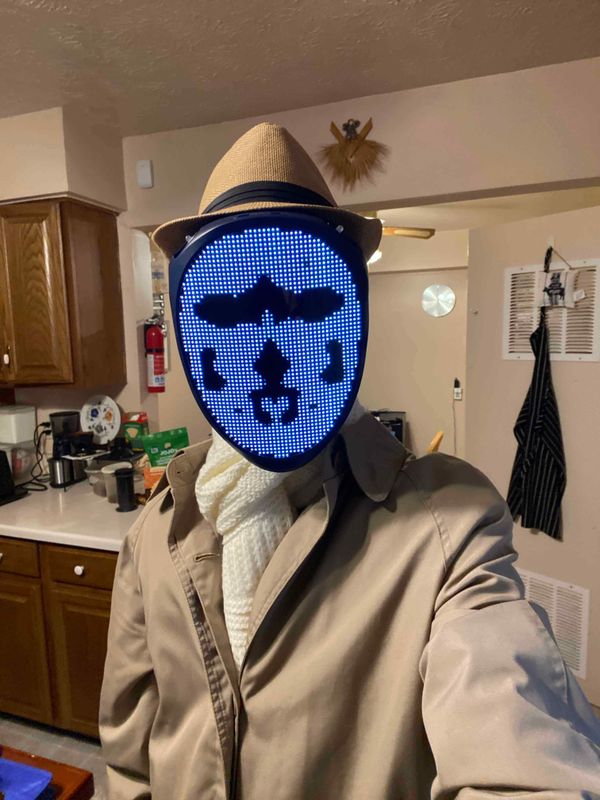 still image of me in my rorschach costume